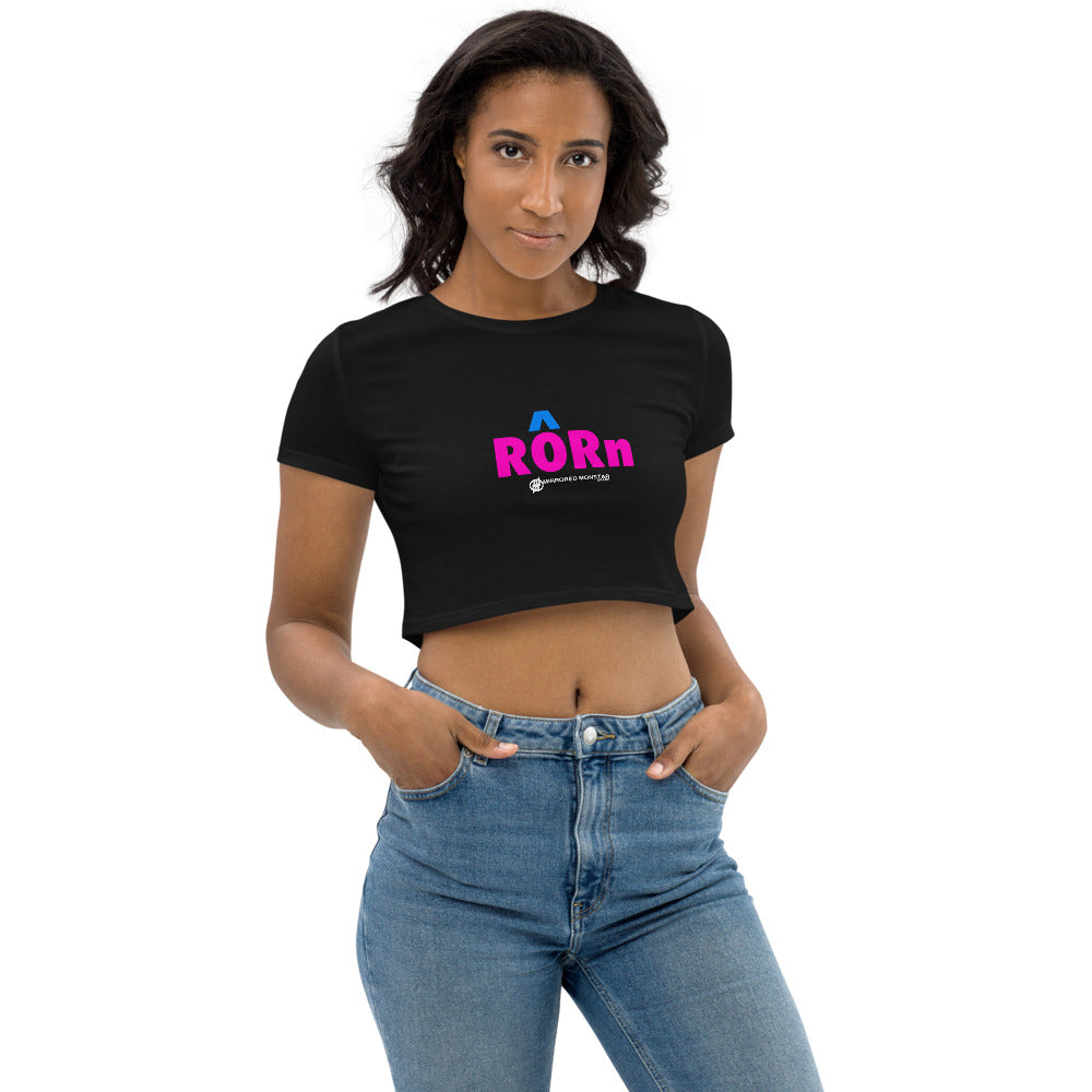 MMB - RORn (Pink/Blue Letters) Organic Crop Top