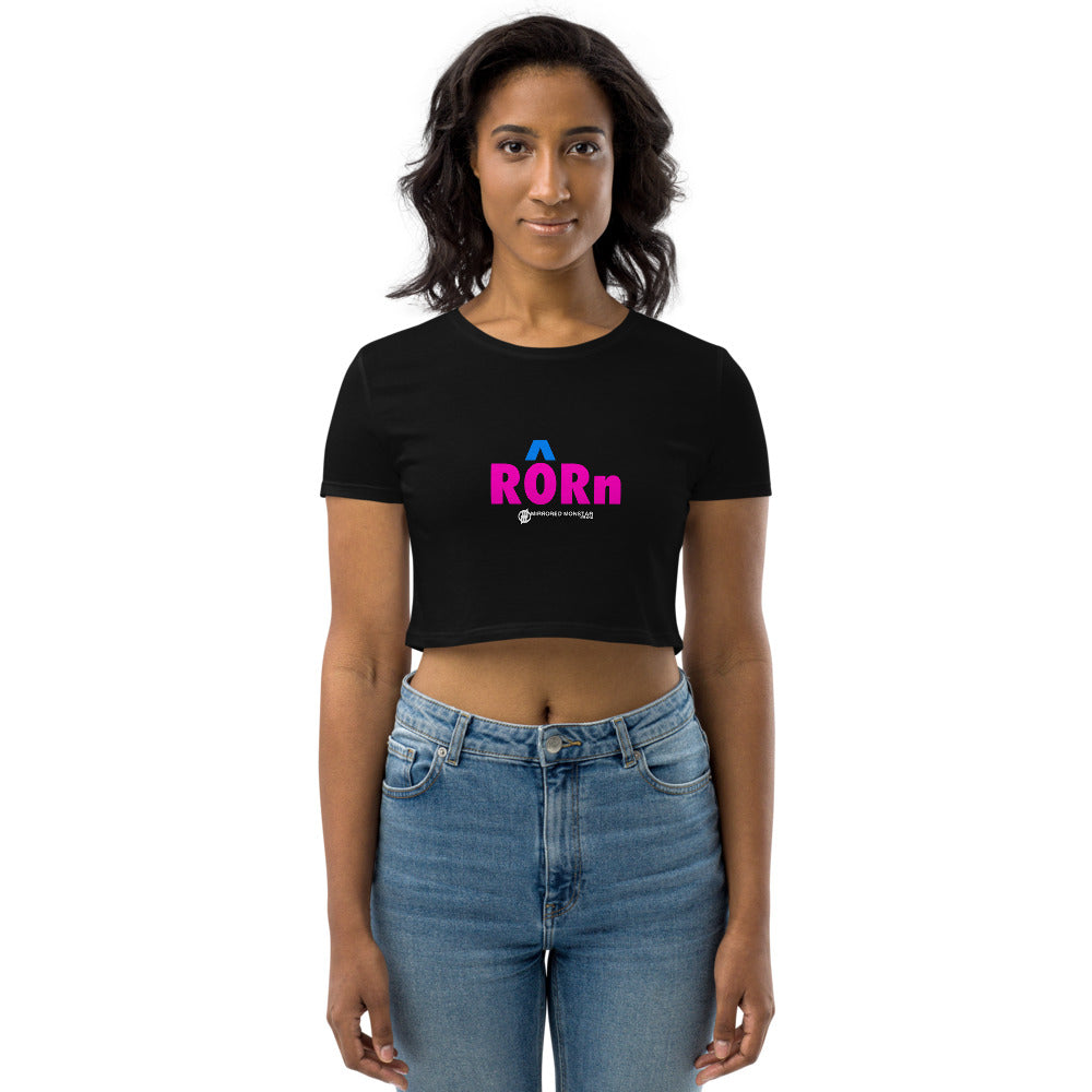 MMB - RORn (Pink/Blue Letters) Organic Crop Top