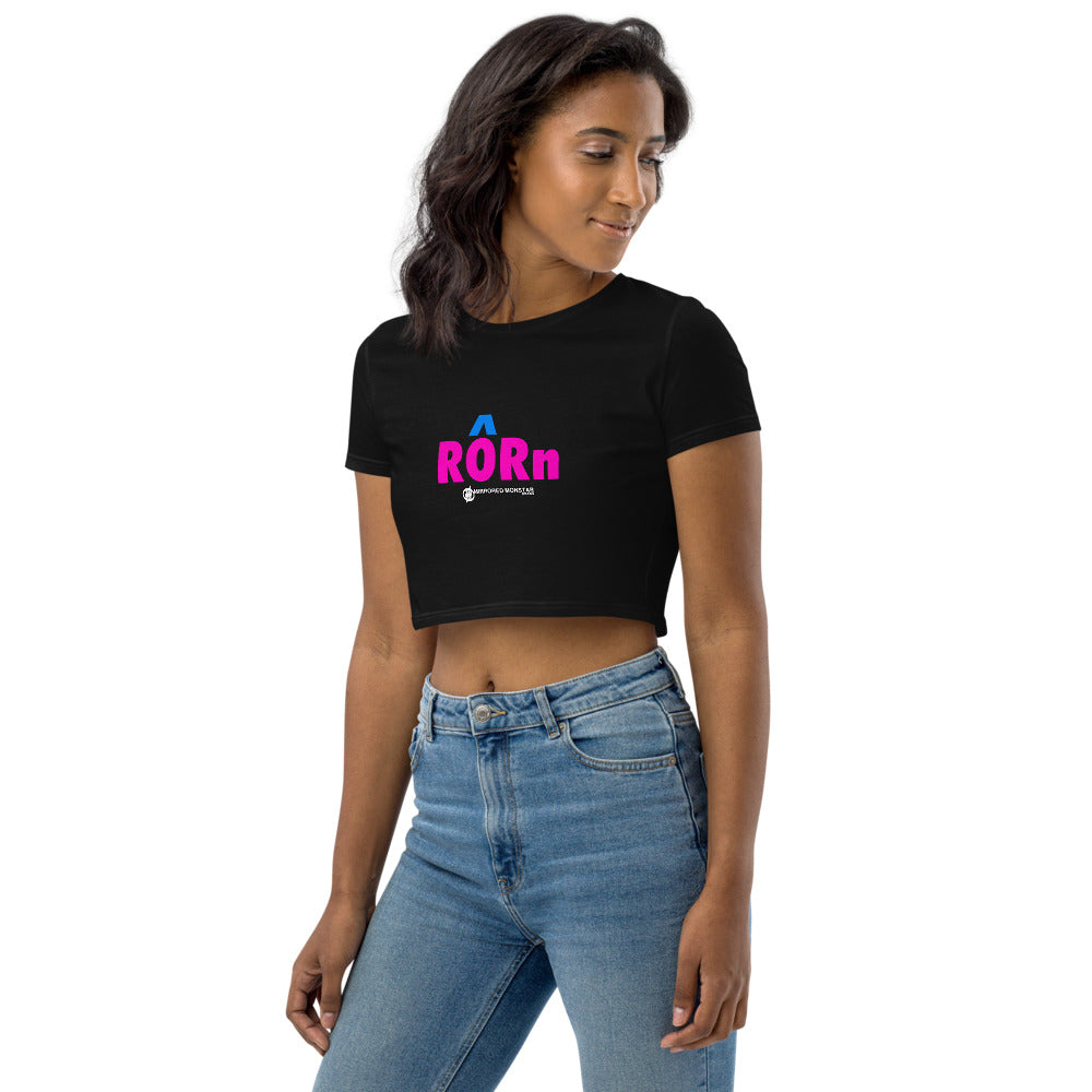 MMB - RORn (Pink/Blue Letters) Organic Crop Top