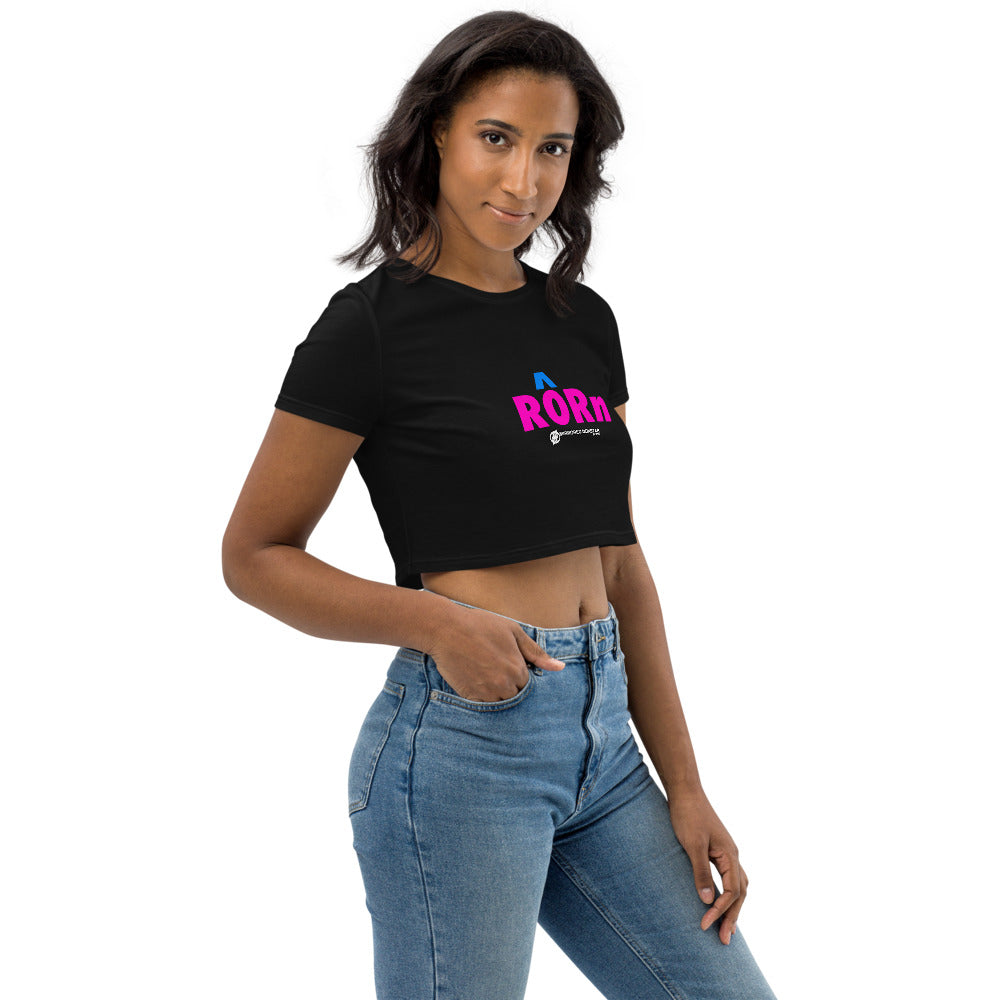 MMB - RORn (Pink/Blue Letters) Organic Crop Top