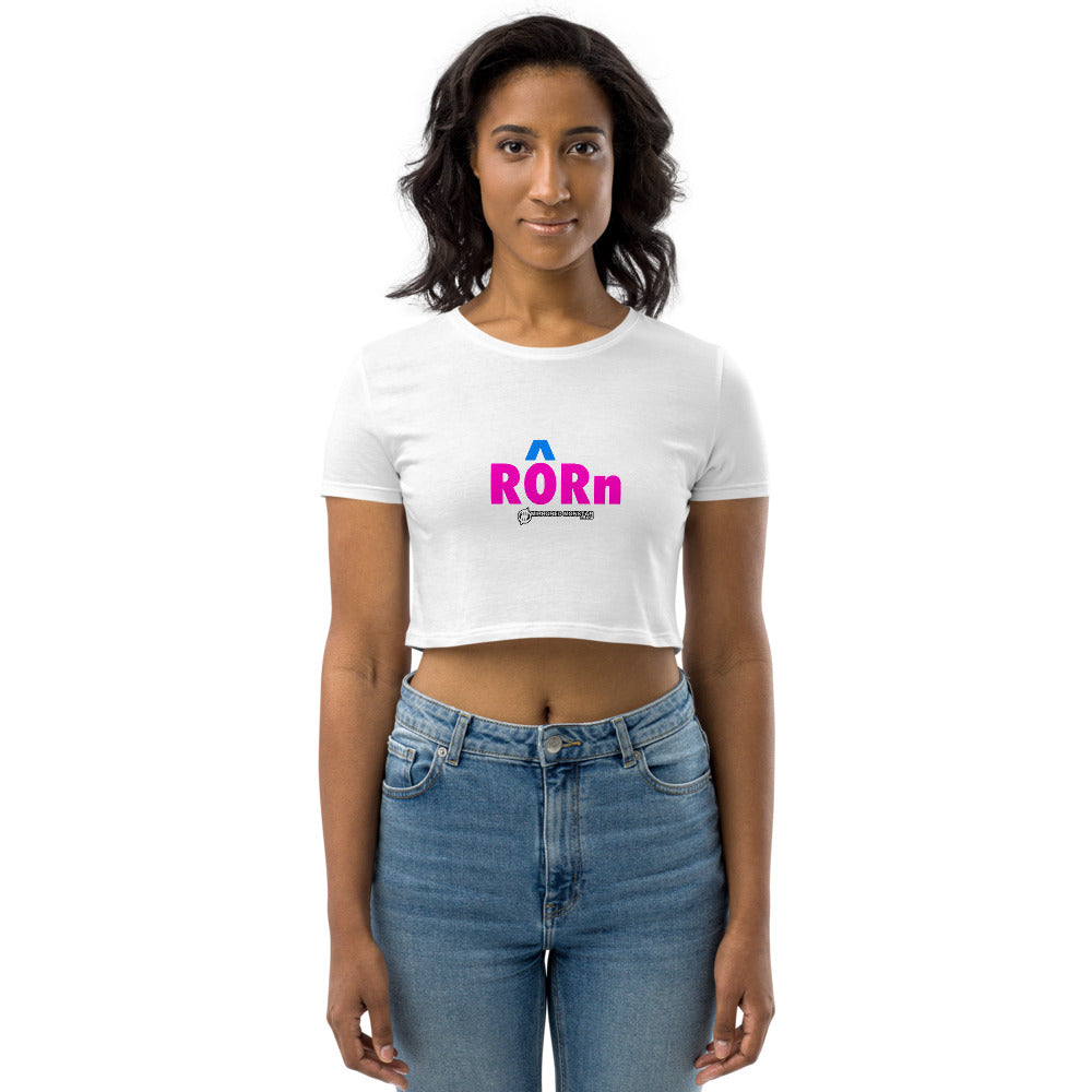 MMB - RORn (Pink/Blue Letters) Organic Crop Top