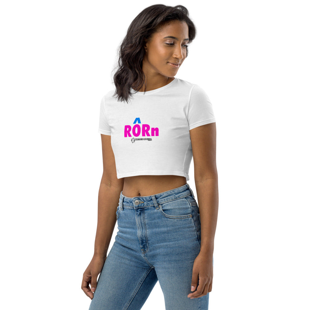 MMB - RORn (Pink/Blue Letters) Organic Crop Top