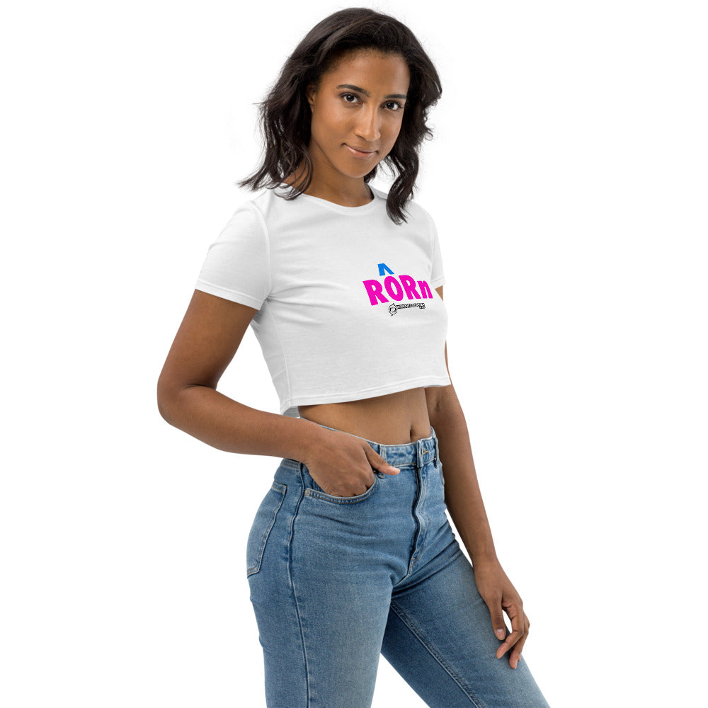 MMB - RORn (Pink/Blue Letters) Organic Crop Top