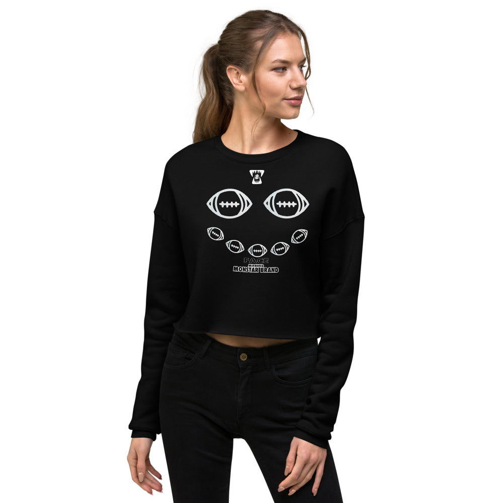 MMB - Football Smiley Face Crop Sweatshirt