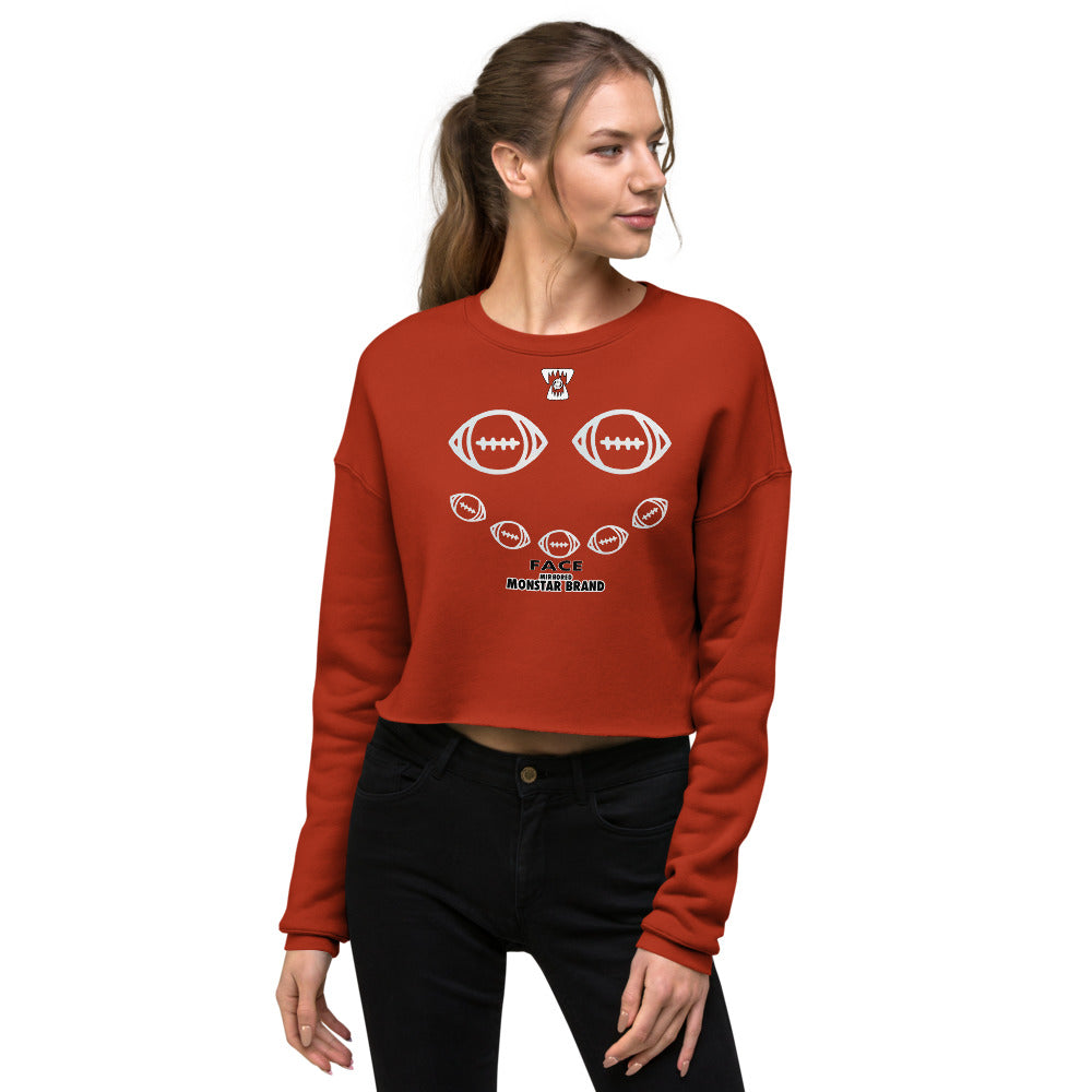 MMB - Football Smiley Face Crop Sweatshirt