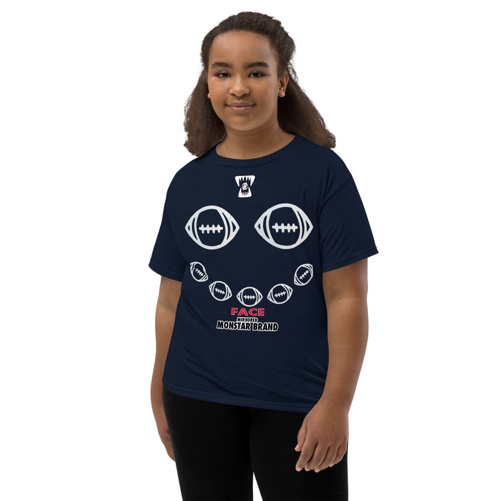 MMB - Football Smiley Face Youth Short Sleeve T-Shirt