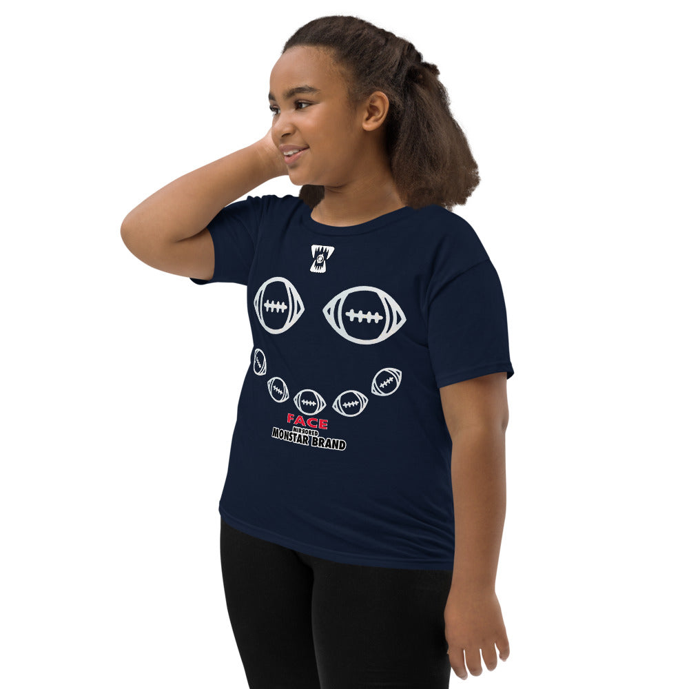 MMB - Football Smiley Face Youth Short Sleeve T-Shirt