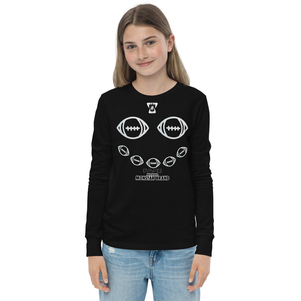 MMB - Football Smiley Face Youth long sleeve tee