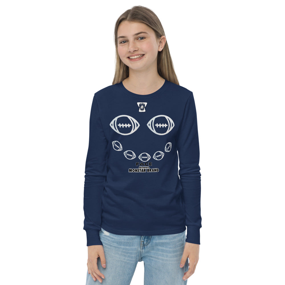 MMB - Football Smiley Face Youth long sleeve tee