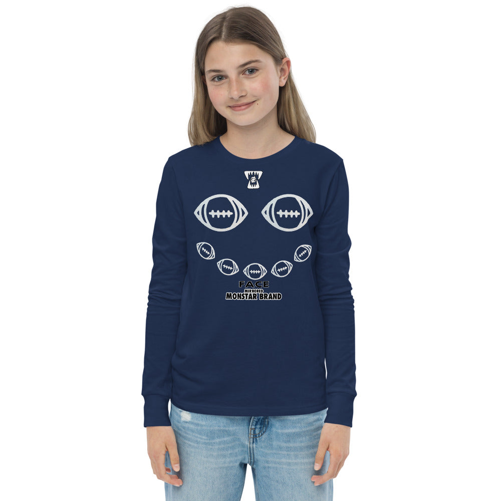 MMB - Football Smiley Face Youth long sleeve tee