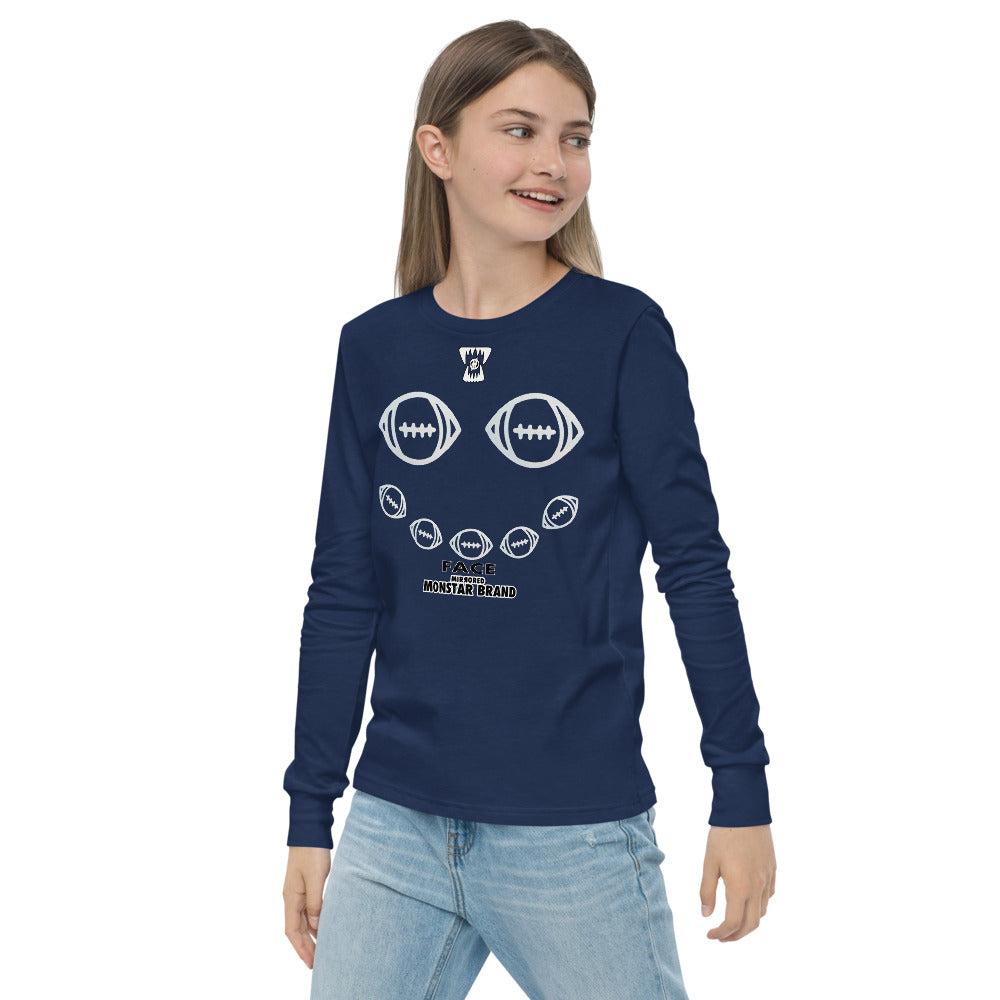 MMB - Football Smiley Face Youth long sleeve tee