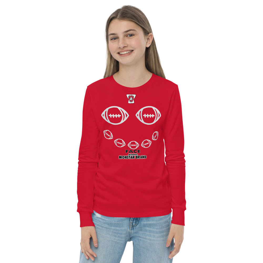 MMB - Football Smiley Face Youth long sleeve tee