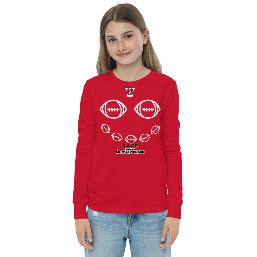 MMB - Football Smiley Face Youth long sleeve tee