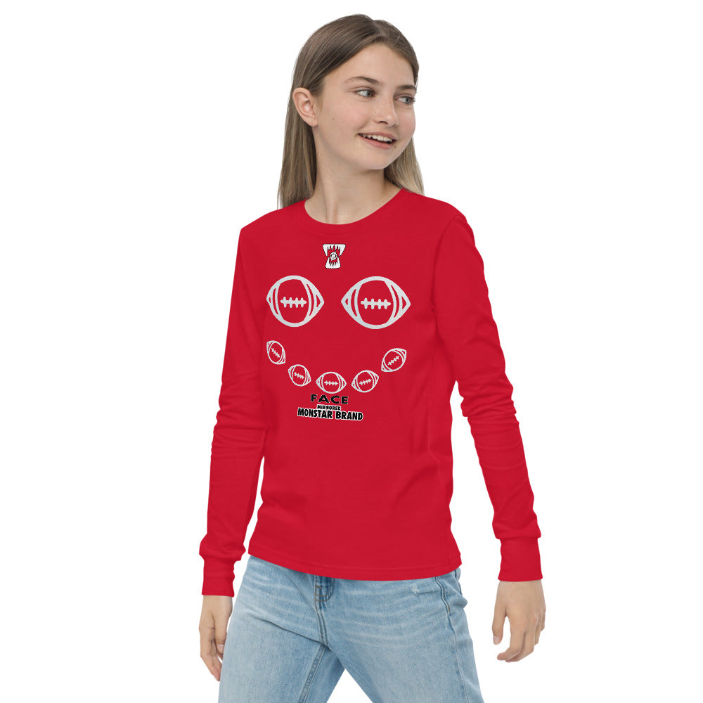 MMB - Football Smiley Face Youth long sleeve tee