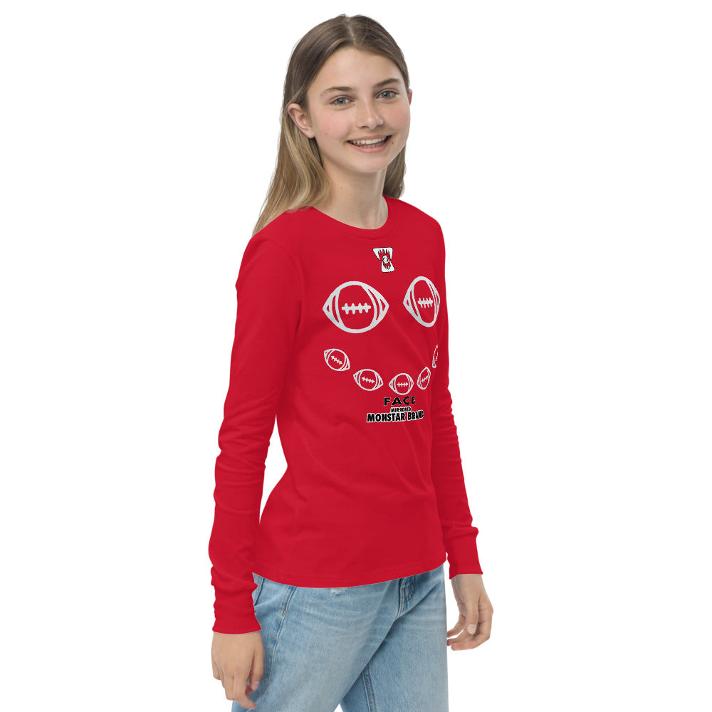 MMB - Football Smiley Face Youth long sleeve tee