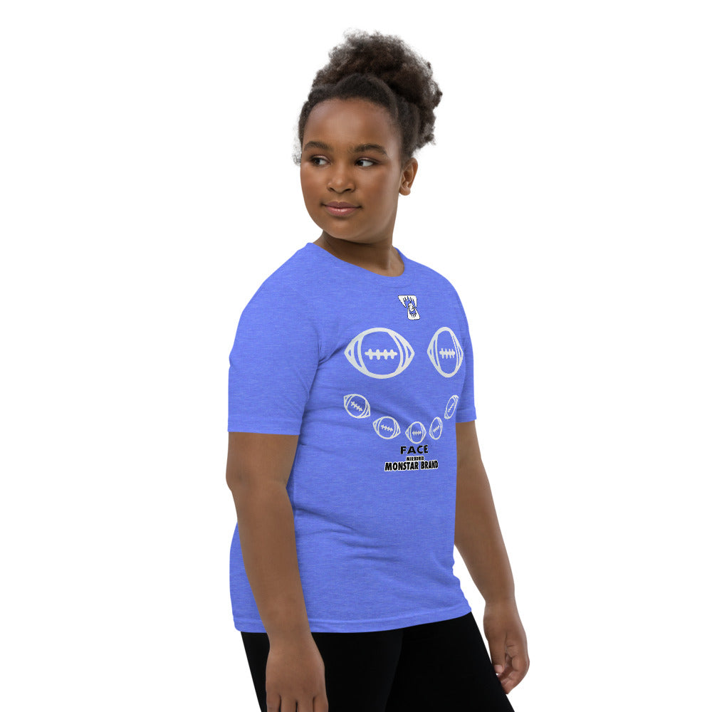 MMB - Football Smiley Face Youth Short Sleeve T-Shirt