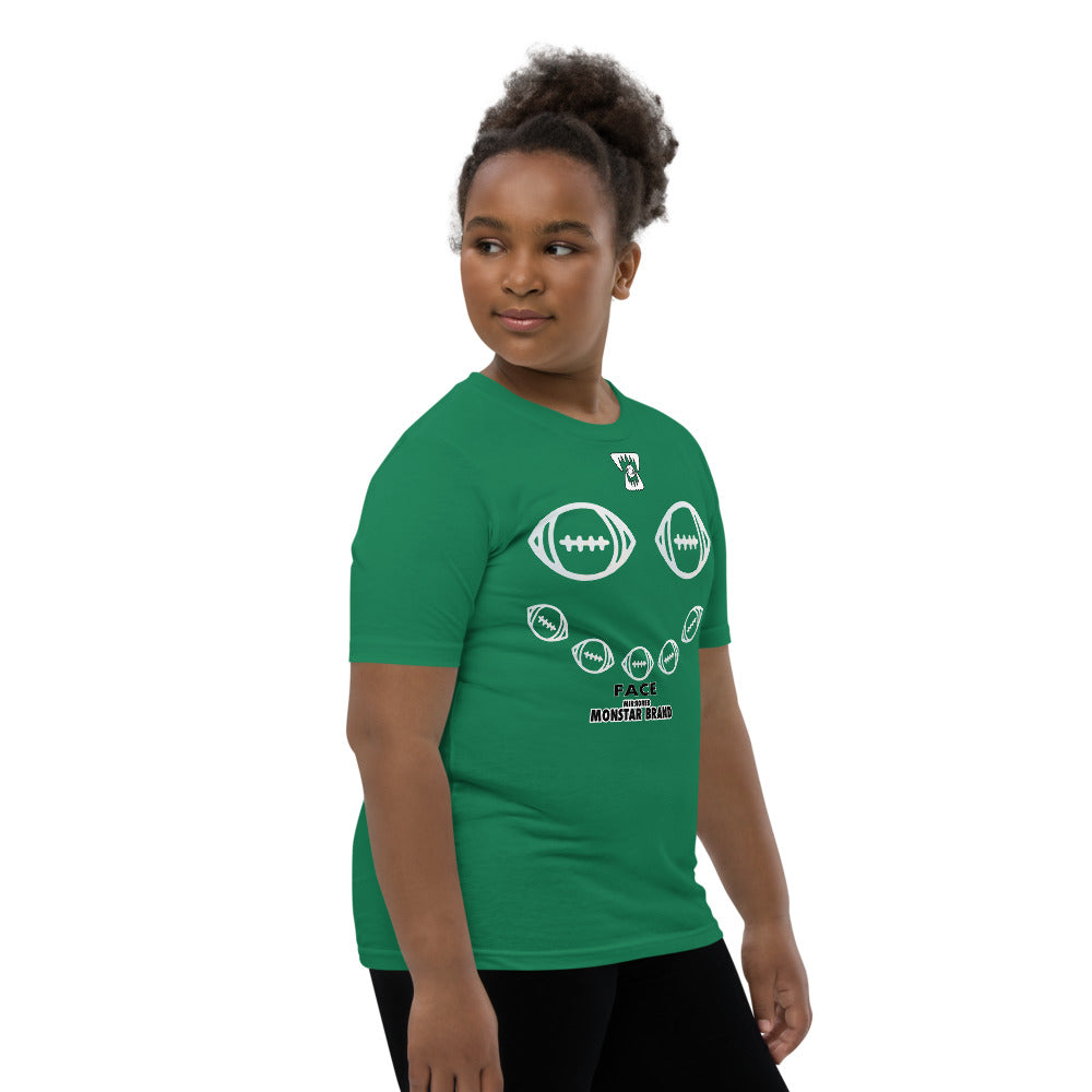 MMB - Football Smiley Face Youth Short Sleeve T-Shirt