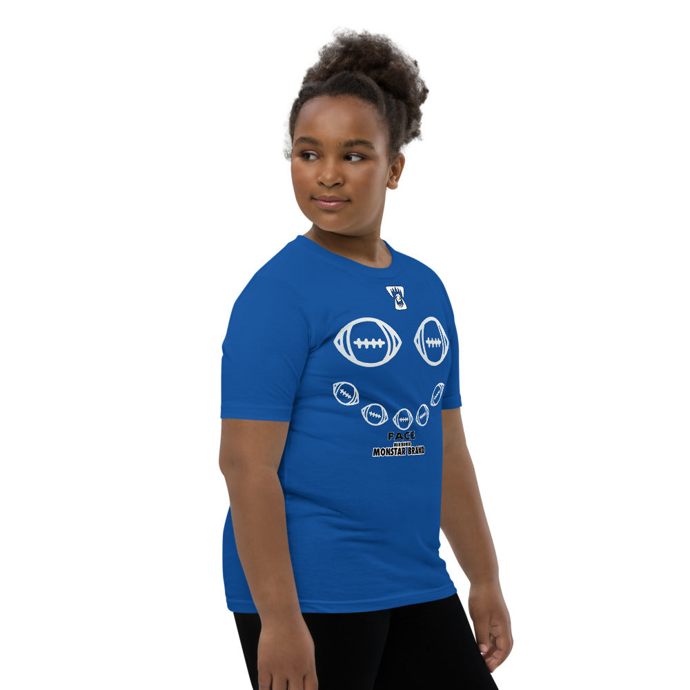 MMB - Football Smiley Face Youth Short Sleeve T-Shirt